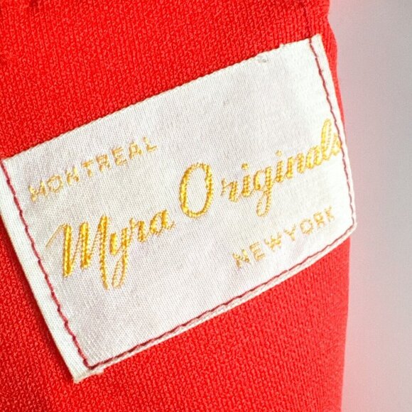 Vintage Orange Red Long Sleeve Full Skirt Maxi Dress S - Picture 5 of 5